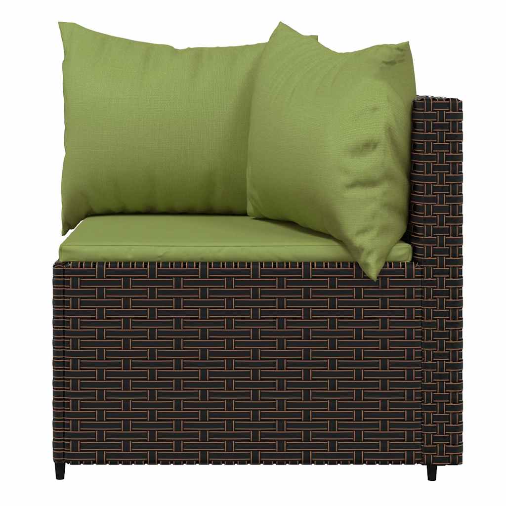 Tuinhoekbanken met kussens 2 st poly rattan bruin is nu te koop bij PeponiXL, paradijselijk wonen!