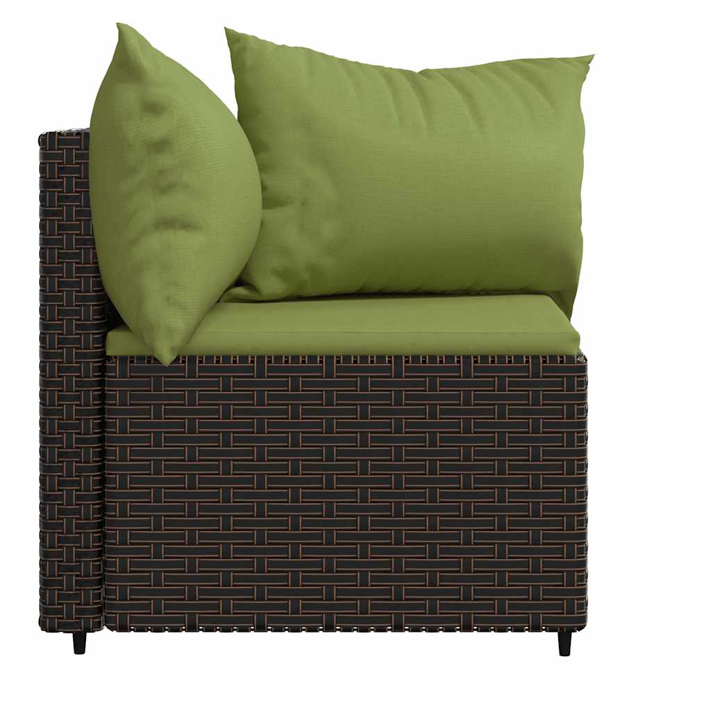 Tuinhoekbanken met kussens 2 st poly rattan bruin is nu te koop bij PeponiXL, paradijselijk wonen!