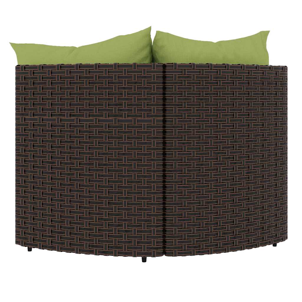 Tuinhoekbanken met kussens 2 st poly rattan bruin is nu te koop bij PeponiXL, paradijselijk wonen!