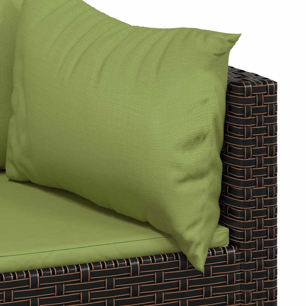 Tuinhoekbanken met kussens 2 st poly rattan bruin is nu te koop bij PeponiXL, paradijselijk wonen!