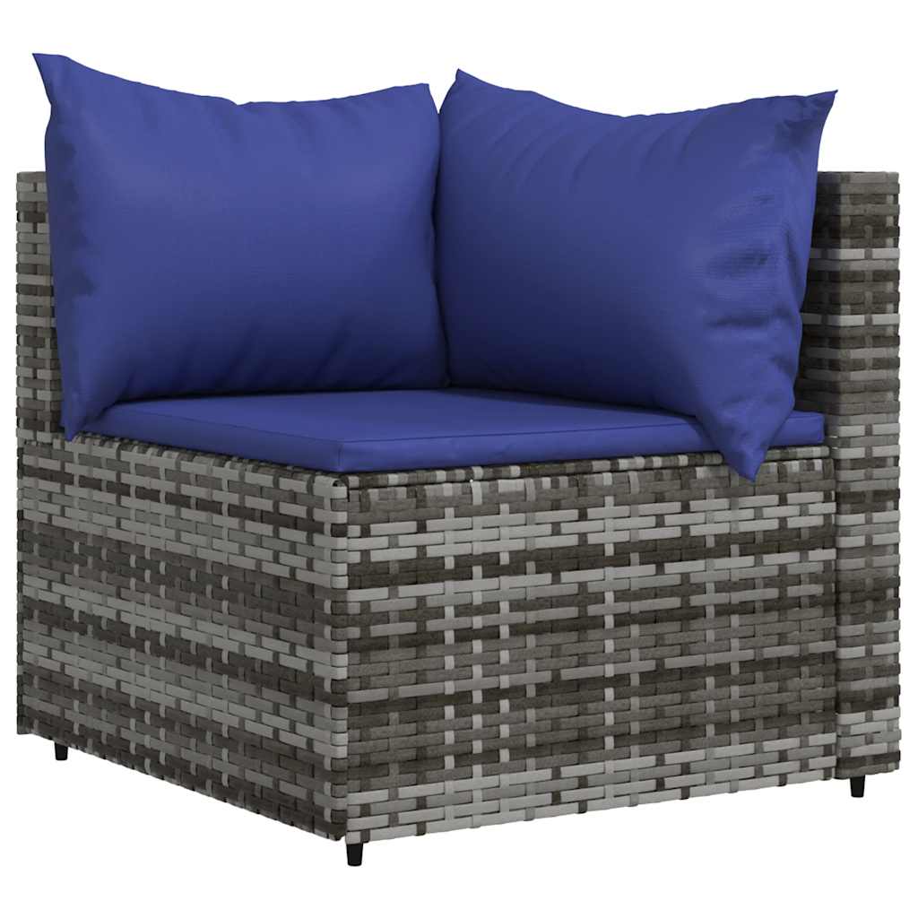 Tuinhoekbank met kussens poly rattan grijs is nu te koop bij PeponiXL, paradijselijk wonen!