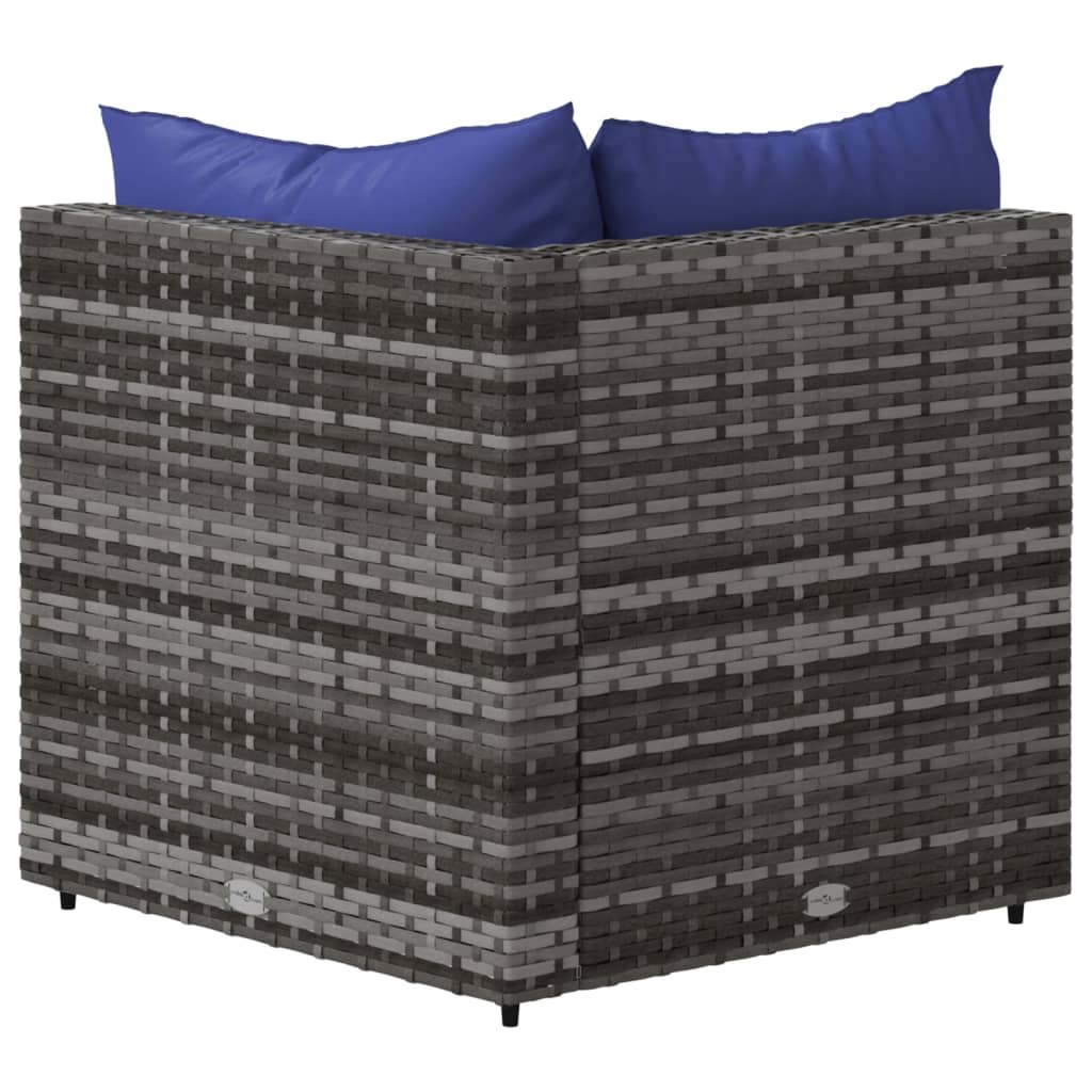 Tuinhoekbank met kussens poly rattan grijs is nu te koop bij PeponiXL, paradijselijk wonen!