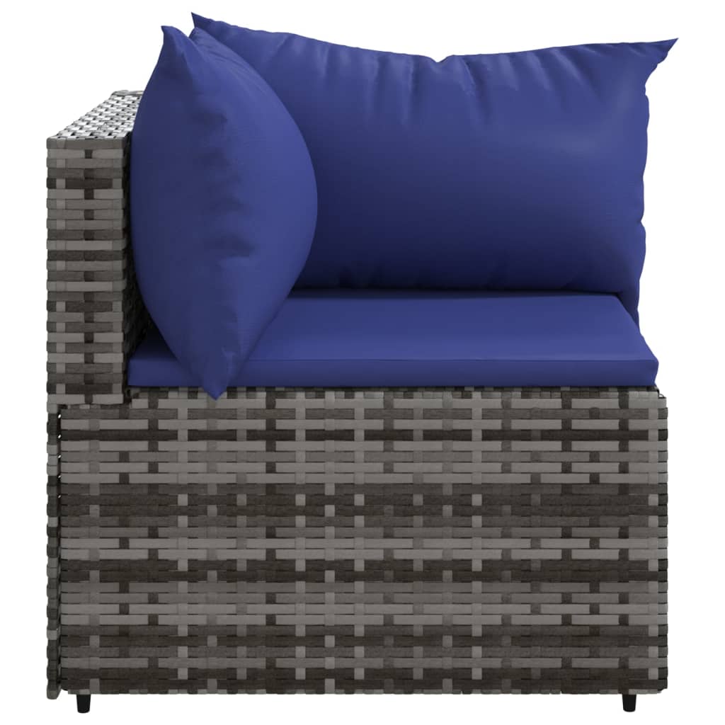 Tuinhoekbanken met kussens 2 st poly rattan grijs is nu te koop bij PeponiXL, paradijselijk wonen!
