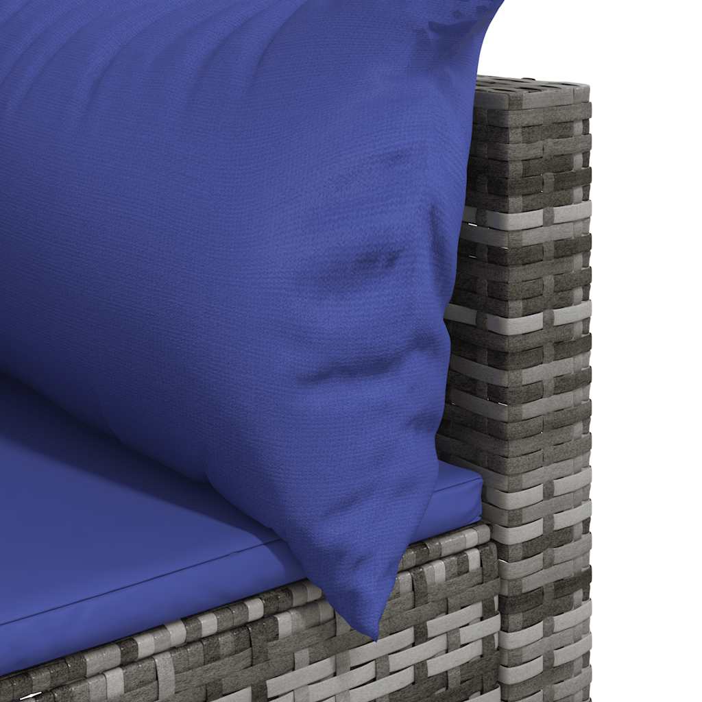 Tuinhoekbanken met kussens 2 st poly rattan grijs is nu te koop bij PeponiXL, paradijselijk wonen!