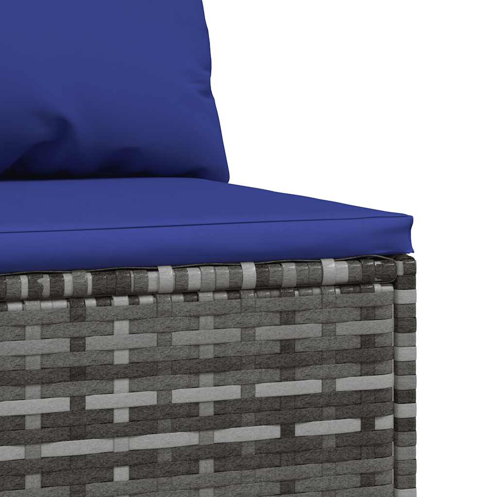 Tuinmiddenbank met kussens poly rattan grijs is nu te koop bij PeponiXL, paradijselijk wonen!