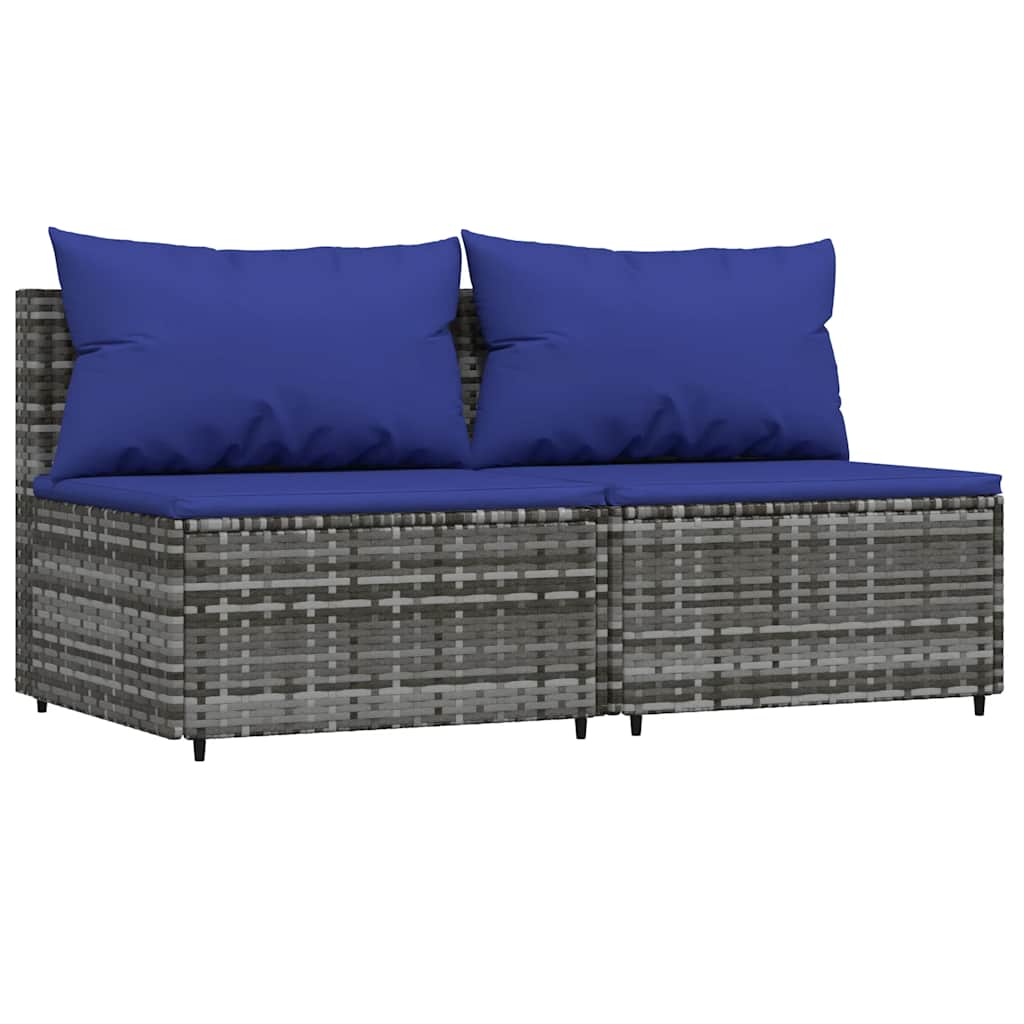 3-delige Loungeset met kussens poly rattan grijs is nu te koop bij PeponiXL, paradijselijk wonen!