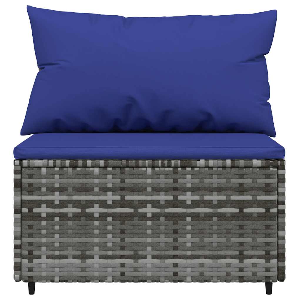 3-delige Loungeset met kussens poly rattan grijs is nu te koop bij PeponiXL, paradijselijk wonen!
