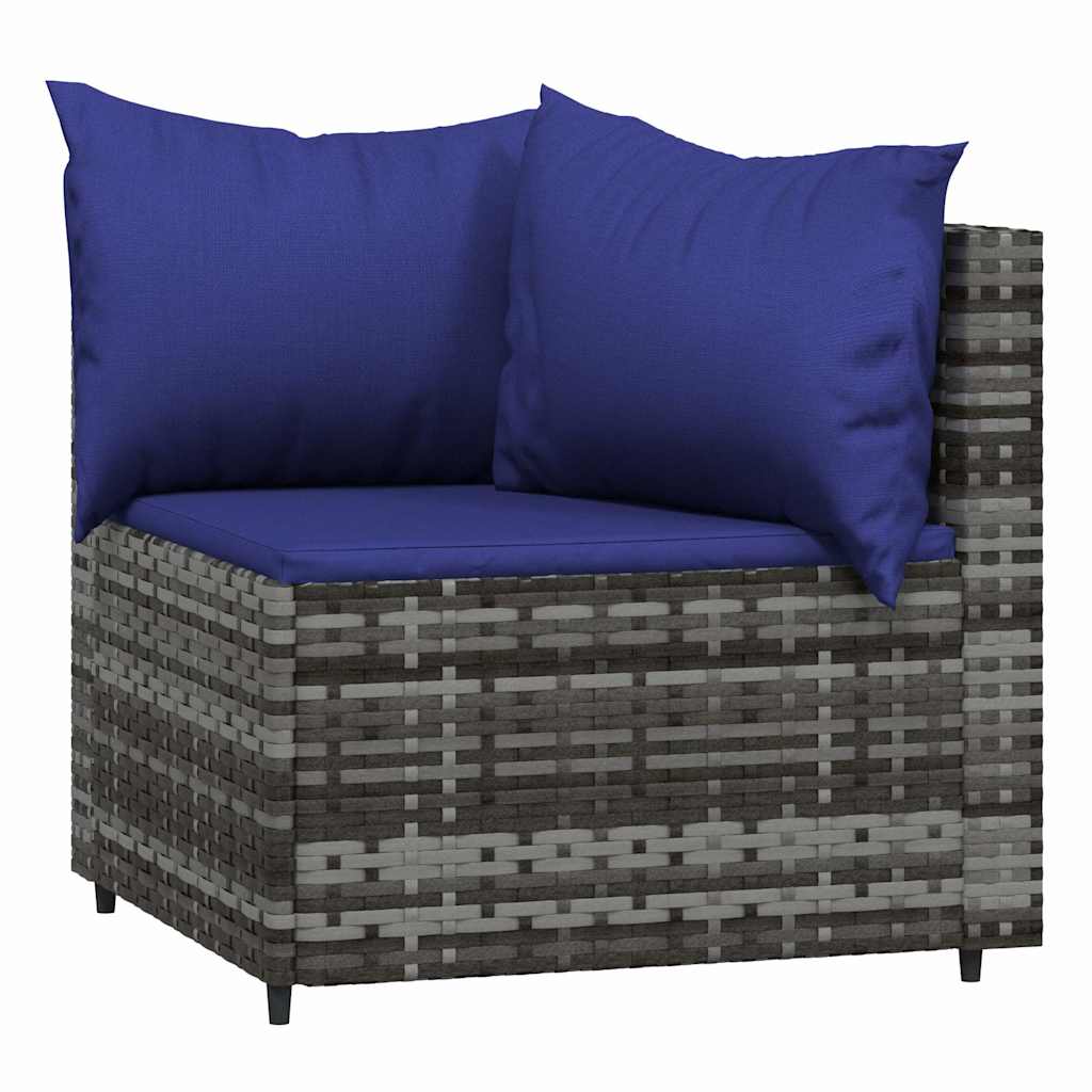 Tuinhoekbanken met kussens 2 st poly rattan grijs is nu te koop bij PeponiXL, paradijselijk wonen!