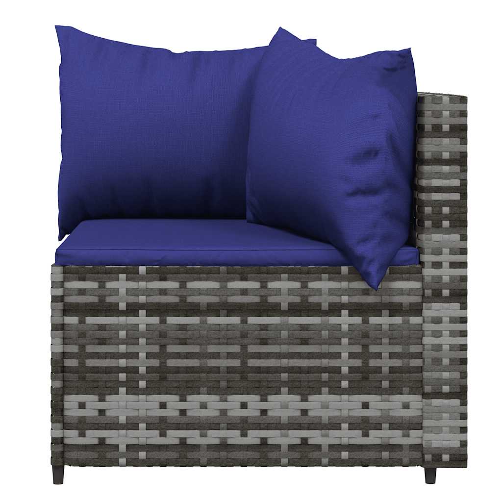 Tuinhoekbanken met kussens 2 st poly rattan grijs is nu te koop bij PeponiXL, paradijselijk wonen!