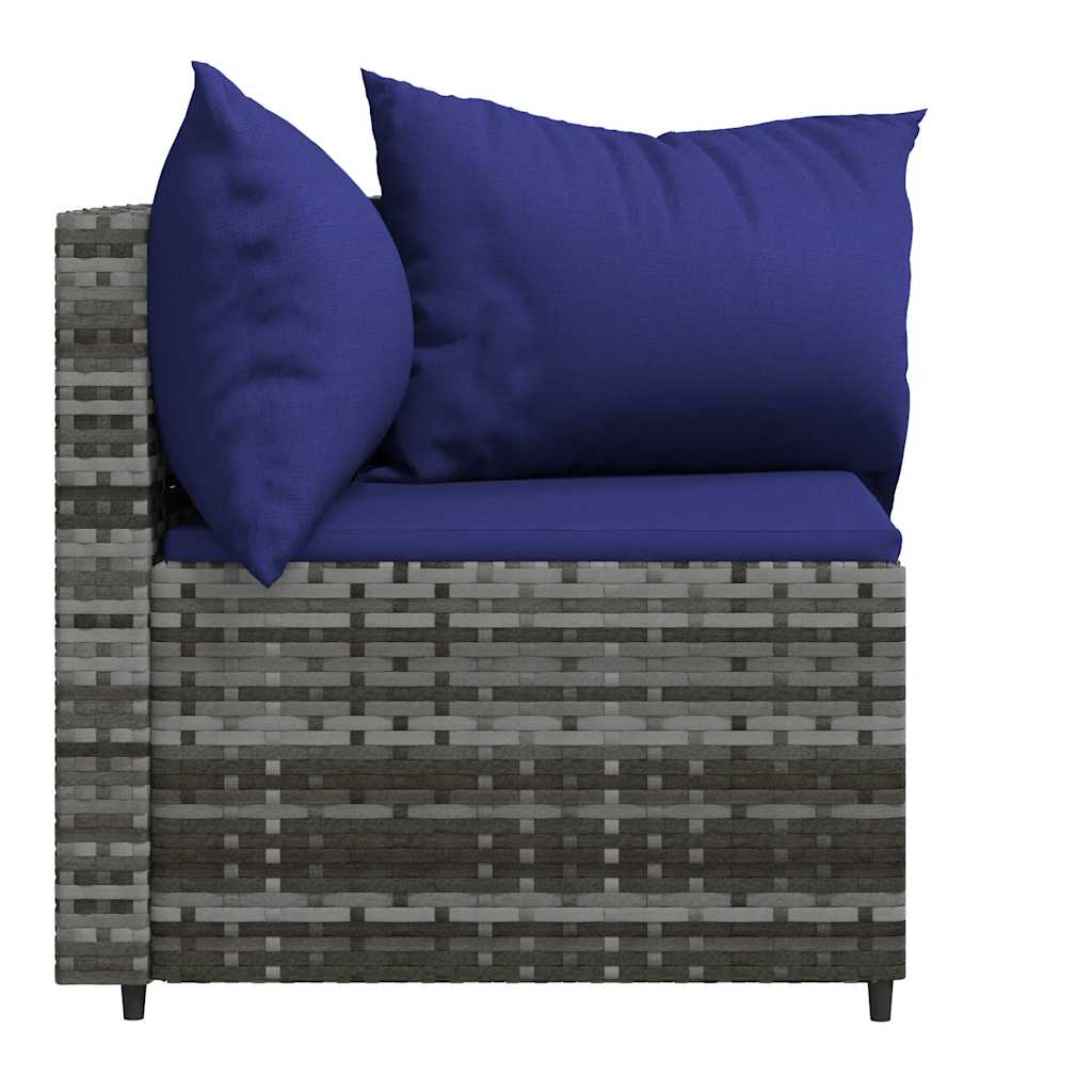 Tuinhoekbanken met kussens 2 st poly rattan grijs is nu te koop bij PeponiXL, paradijselijk wonen!
