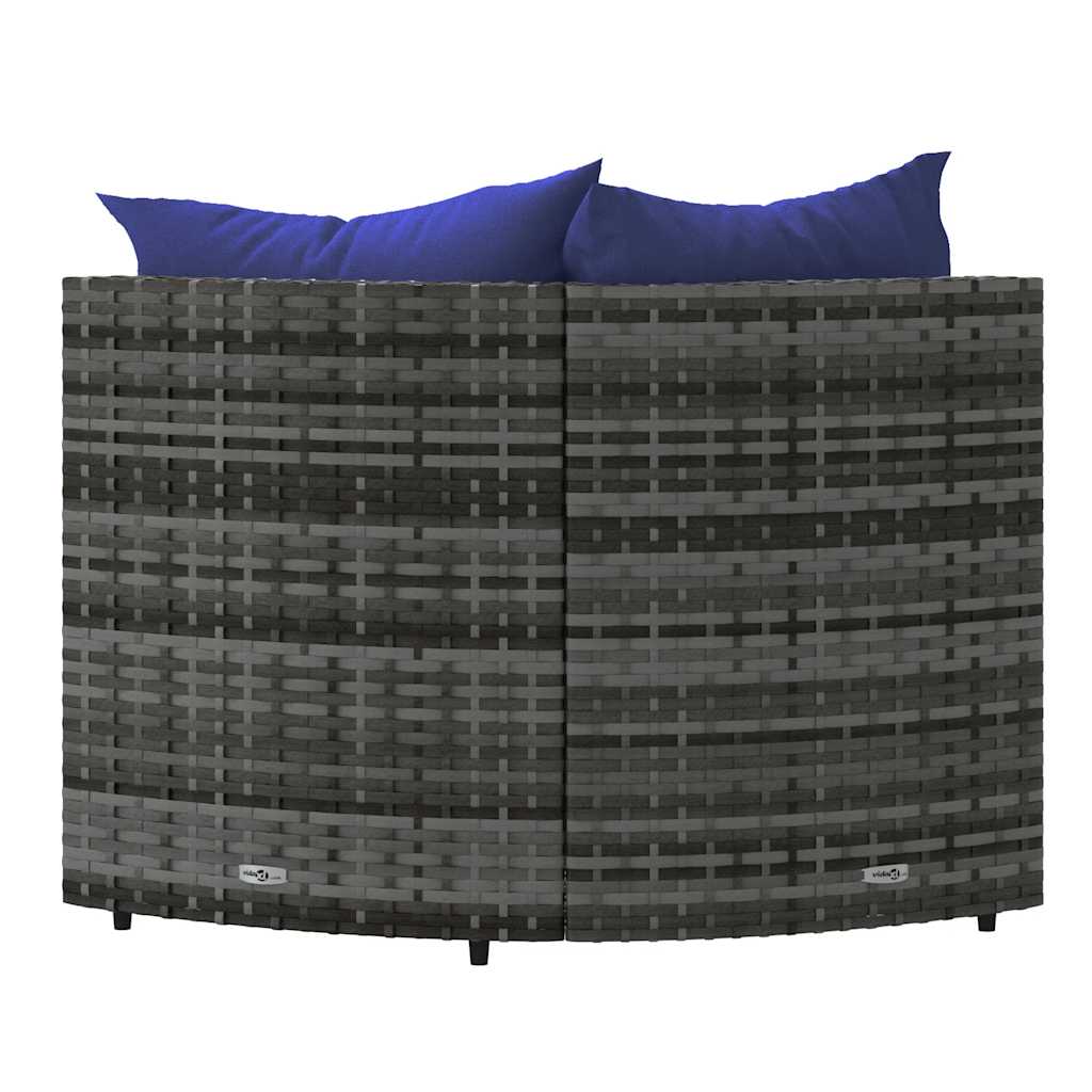 Tuinhoekbanken met kussens 2 st poly rattan grijs is nu te koop bij PeponiXL, paradijselijk wonen!