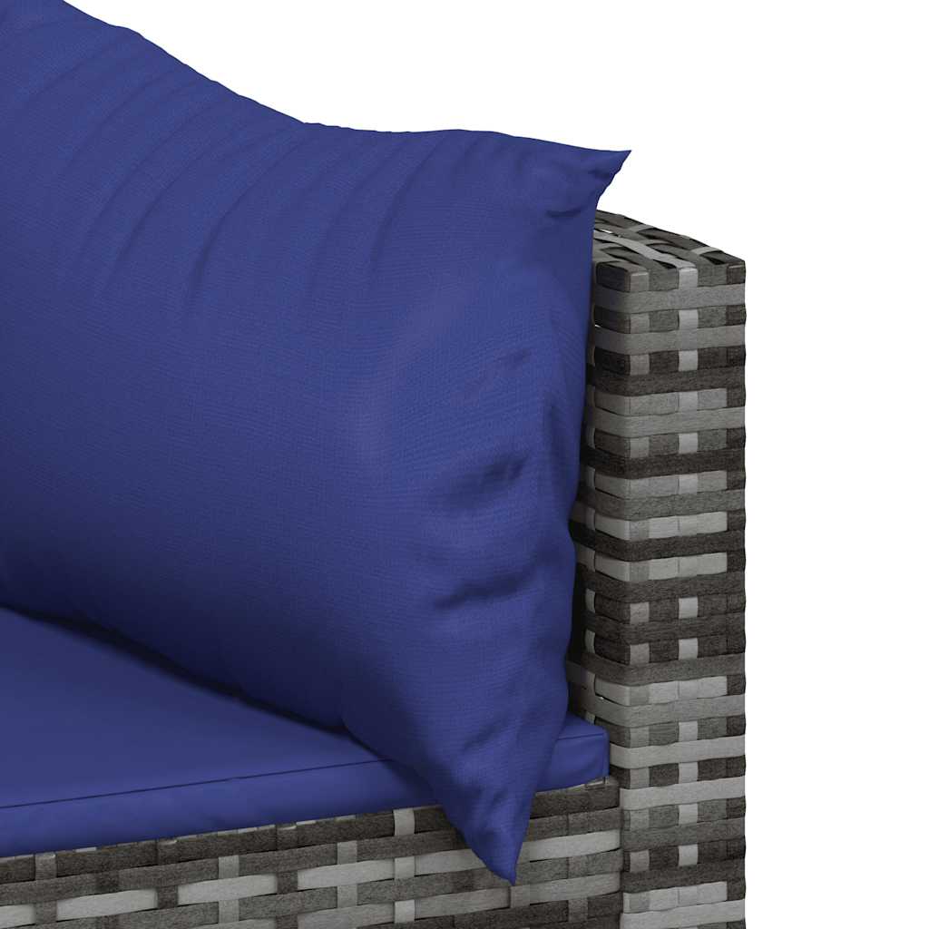 Tuinhoekbanken met kussens 2 st poly rattan grijs is nu te koop bij PeponiXL, paradijselijk wonen!