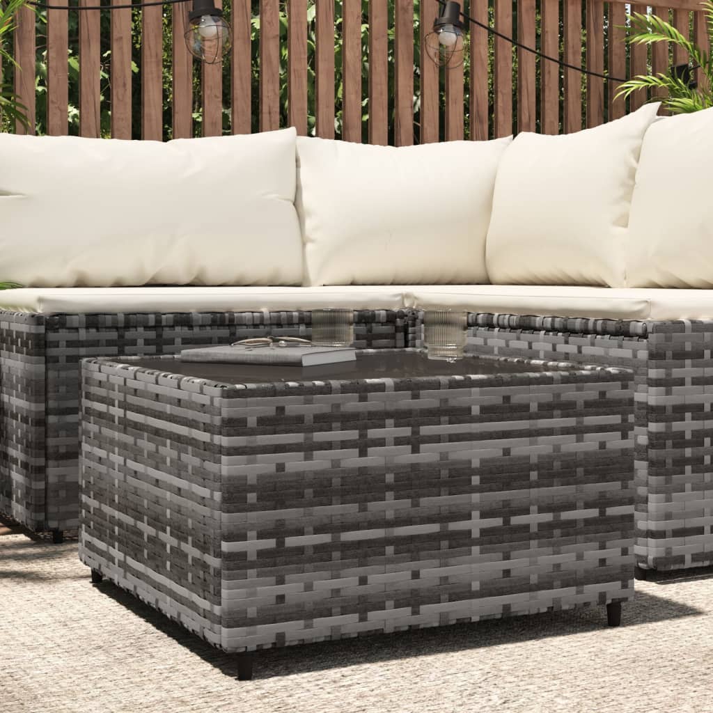 Salontafel tuin vierkant 50x50x30 cm poly rattan grijs is nu te koop bij PeponiXL, paradijselijk wonen!