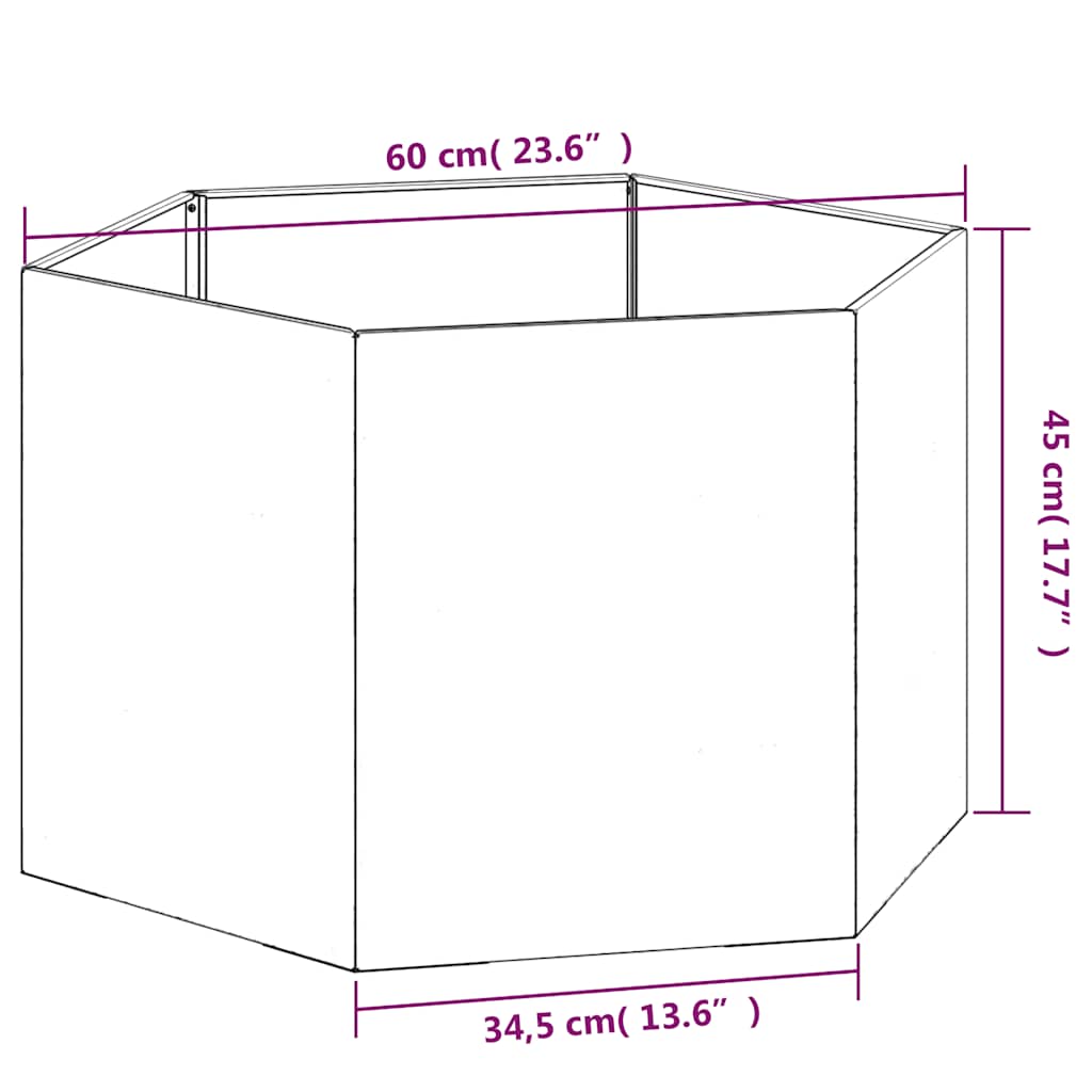 Plantenbak roestig 60x60x45 cm cortenstaal is nu te koop bij PeponiXL, paradijselijk wonen!