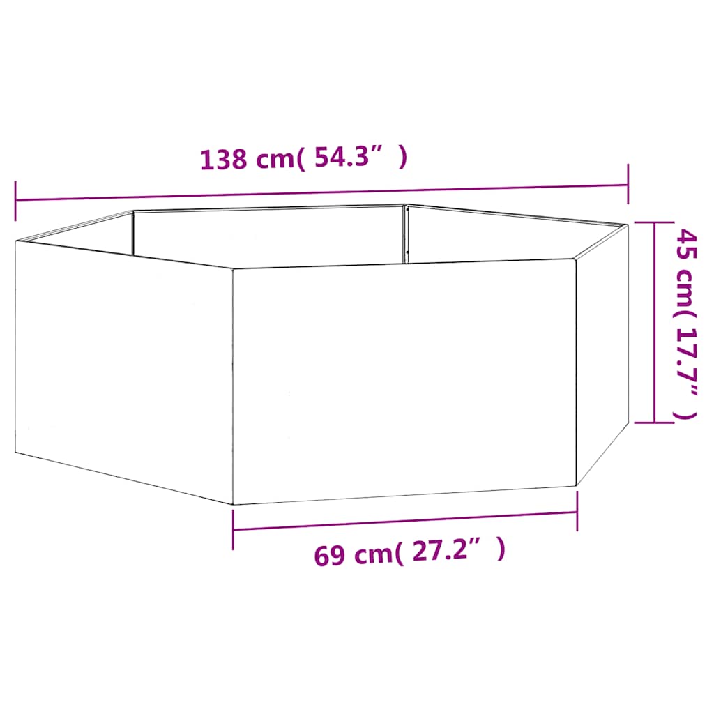 Plantenbak roestig 138x120x45 cm cortenstaal is nu te koop bij PeponiXL, paradijselijk wonen!