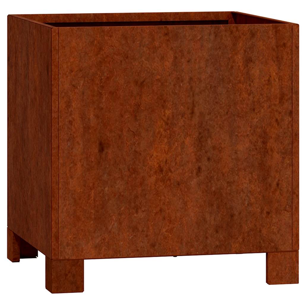 Plantenbak met poten roestig 30x30x30 cm cortenstaal is nu te koop bij PeponiXL, paradijselijk wonen!