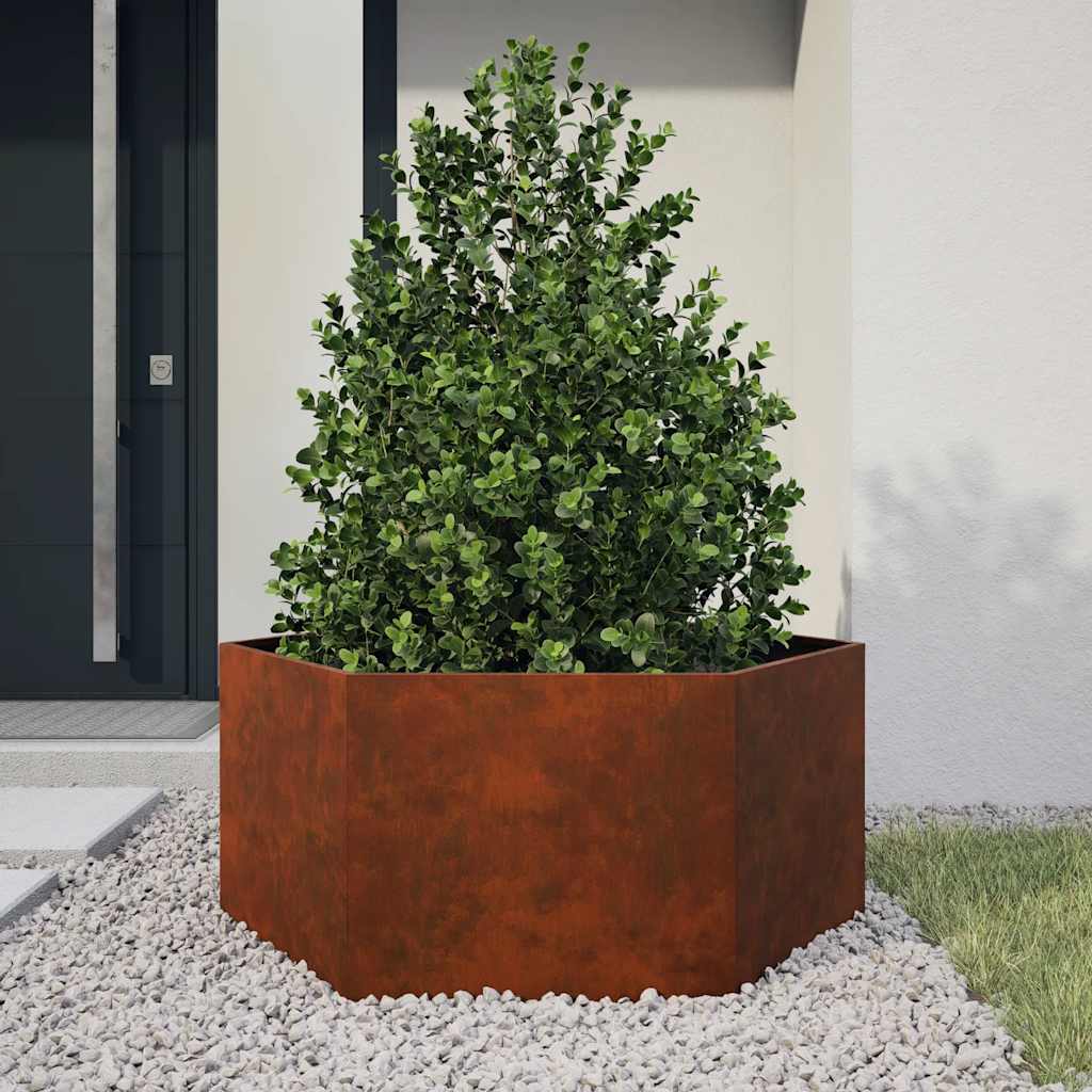 Plantenbak met poten roestig 30x30x30 cm cortenstaal is nu te koop bij PeponiXL, paradijselijk wonen!