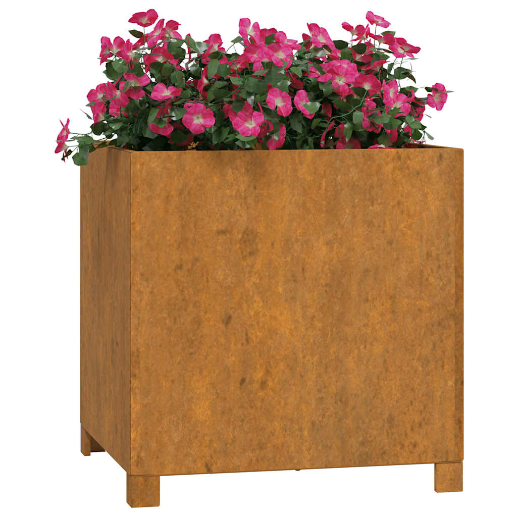Plantenbak met poten roestig 50x50x50 cm cortenstaal is nu te koop bij PeponiXL, paradijselijk wonen!