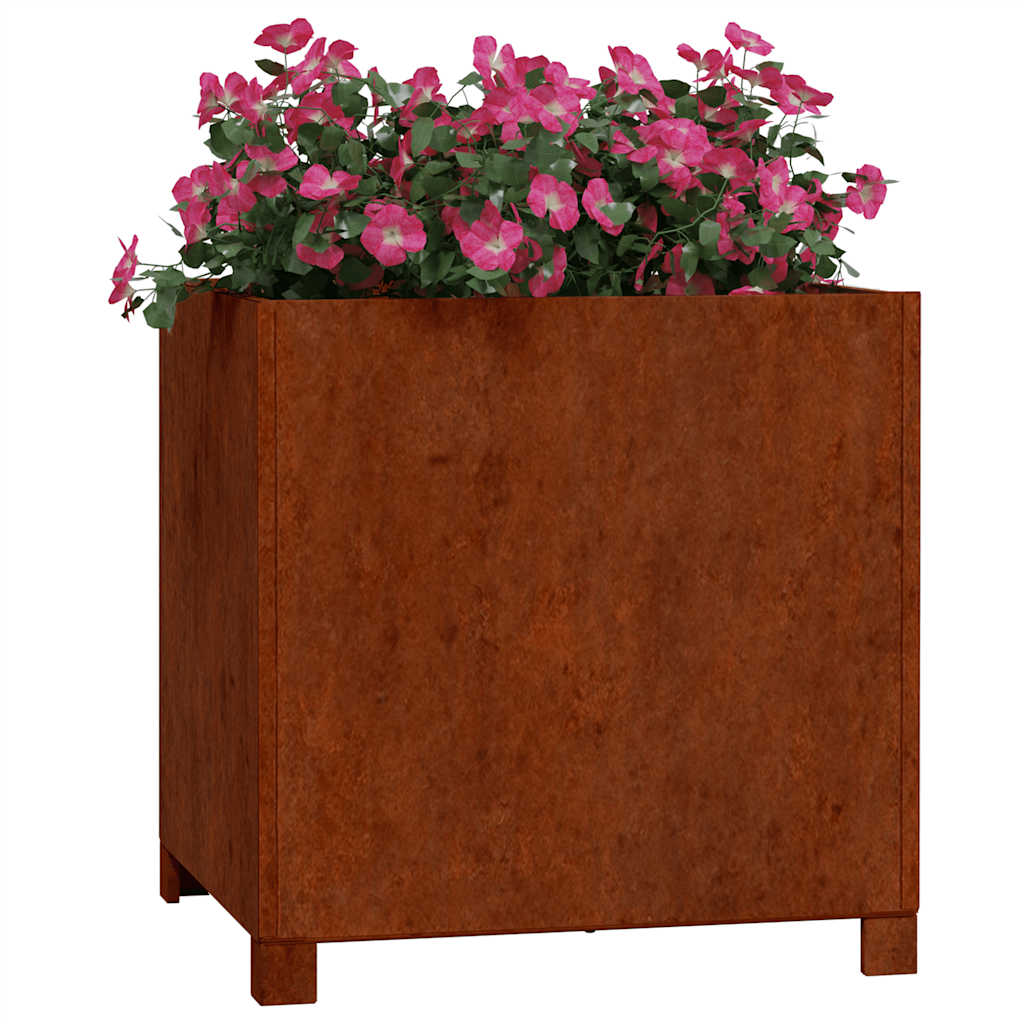 Plantenbakken met poten 2 st roestig 50x50x50 cm cortenstaal is nu te koop bij PeponiXL, paradijselijk wonen!