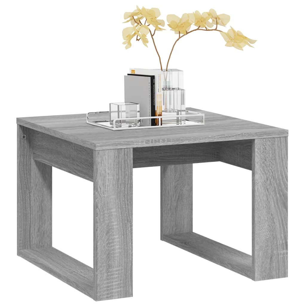 Bijzettafel 50x50x35 cm bewerkt hout grijs sonoma eikenkleurig is nu te koop bij PeponiXL, paradijselijk wonen!