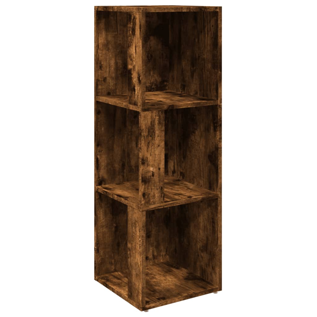 Hoekkast 33x33x100 cm bewerkt hout gerookt eikenkleurig is nu te koop bij PeponiXL, paradijselijk wonen!