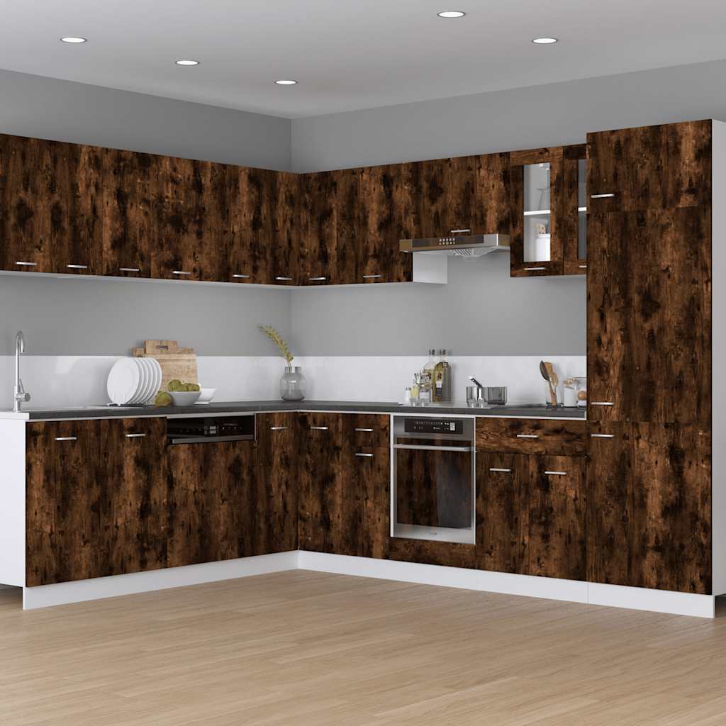 Ovenkast Lyon 60x46x81,5 cm bewerkt hout gerookt eikenkleurig is nu te koop bij PeponiXL, paradijselijk wonen!
