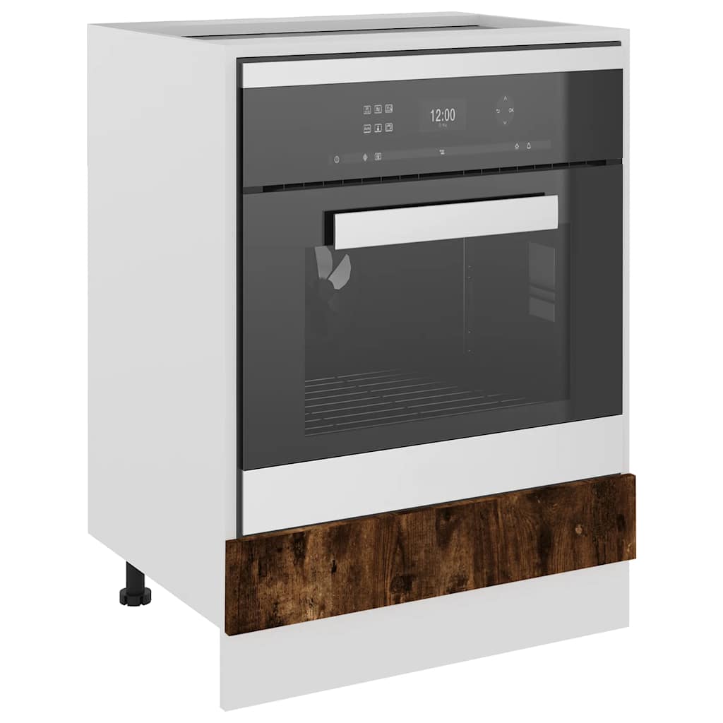 Ovenkast Lyon 60x46x81,5 cm bewerkt hout gerookt eikenkleurig is nu te koop bij PeponiXL, paradijselijk wonen!