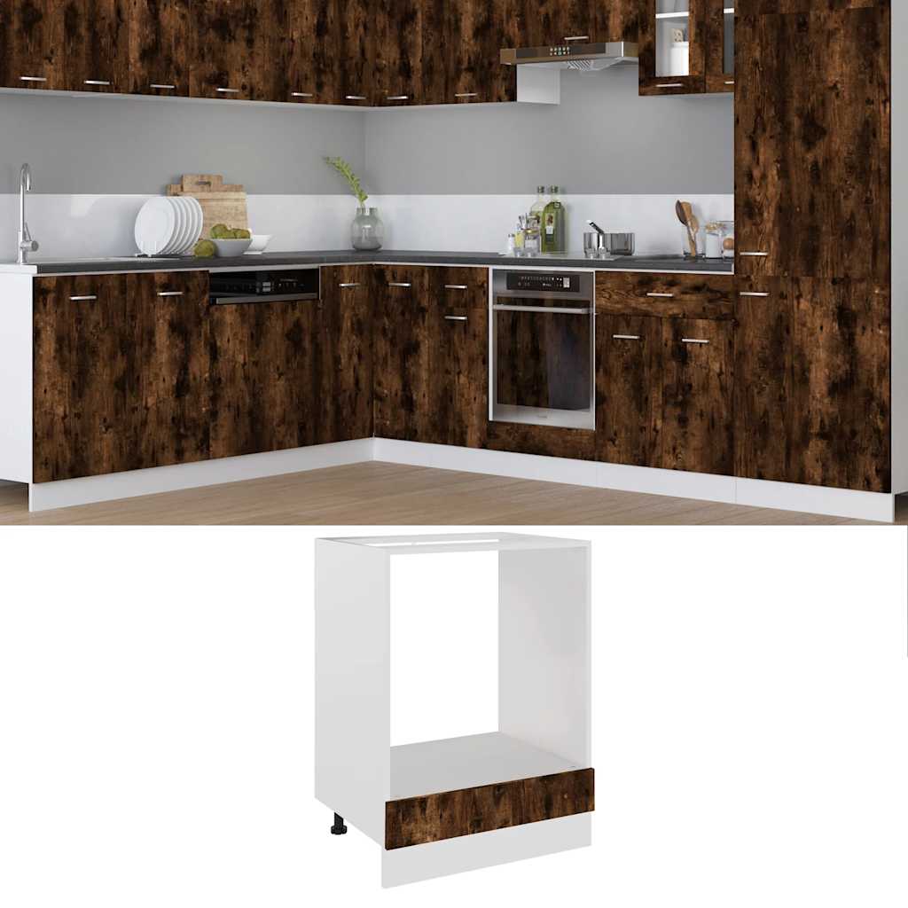 Ovenkast Lyon 60x46x81,5 cm bewerkt hout gerookt eikenkleurig is nu te koop bij PeponiXL, paradijselijk wonen!
