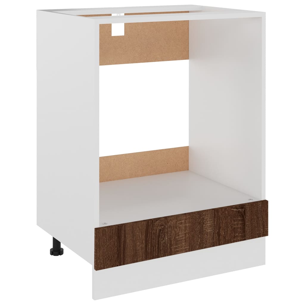 Ovenkast Lyon 60x46x81,5 cm bewerkt hout bruin eikenkleur is nu te koop bij PeponiXL, paradijselijk wonen!