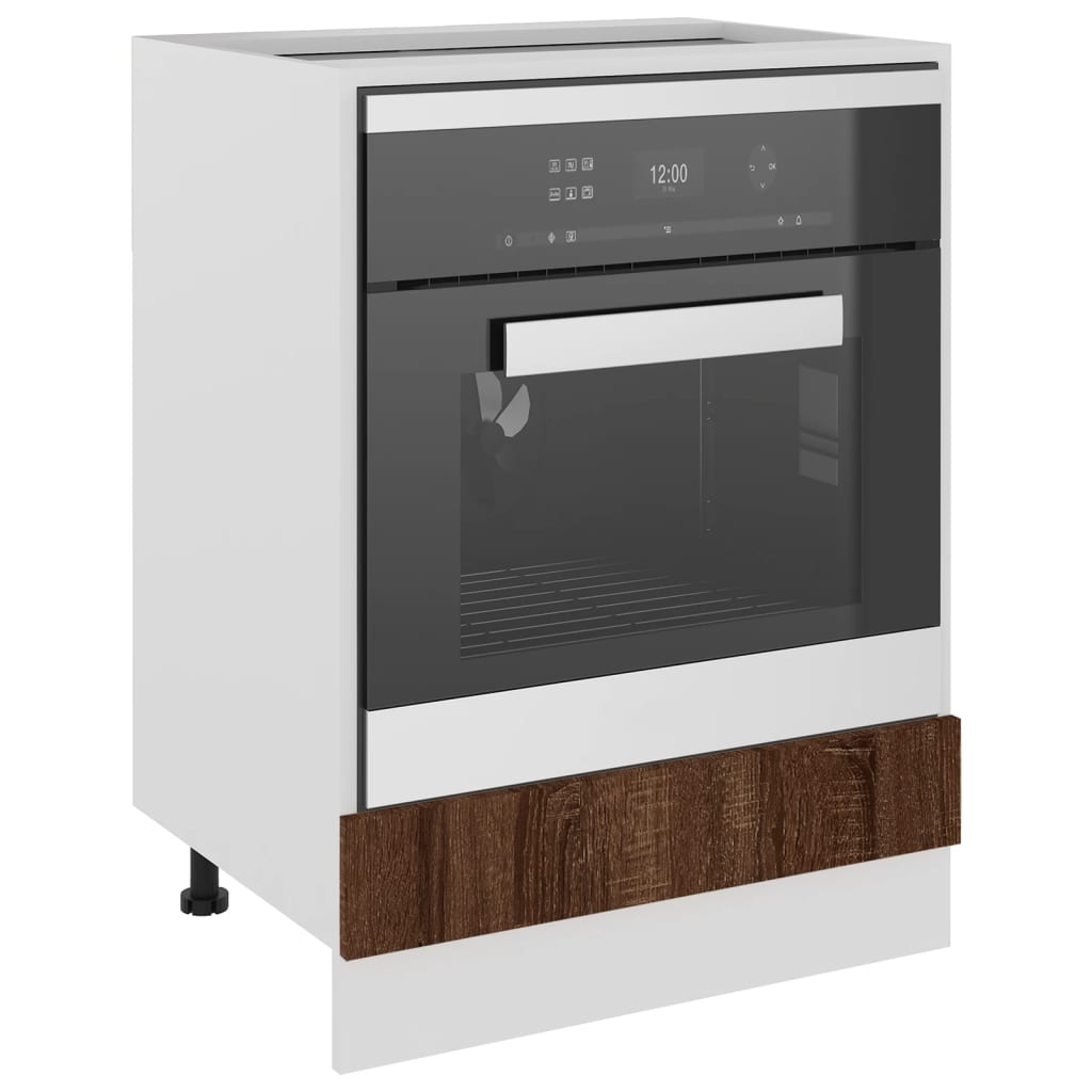 Ovenkast Lyon 60x46x81,5 cm bewerkt hout bruin eikenkleur is nu te koop bij PeponiXL, paradijselijk wonen!