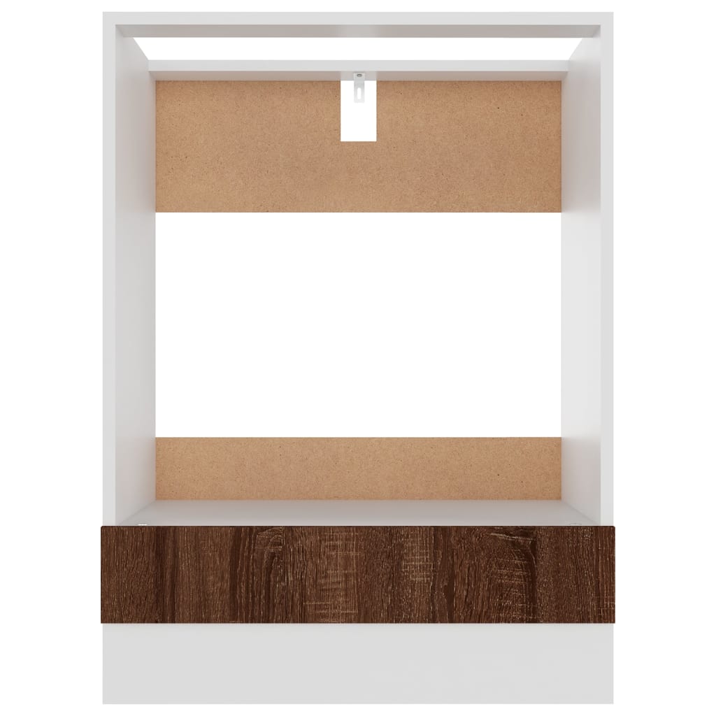Ovenkast Lyon 60x46x81,5 cm bewerkt hout bruin eikenkleur is nu te koop bij PeponiXL, paradijselijk wonen!