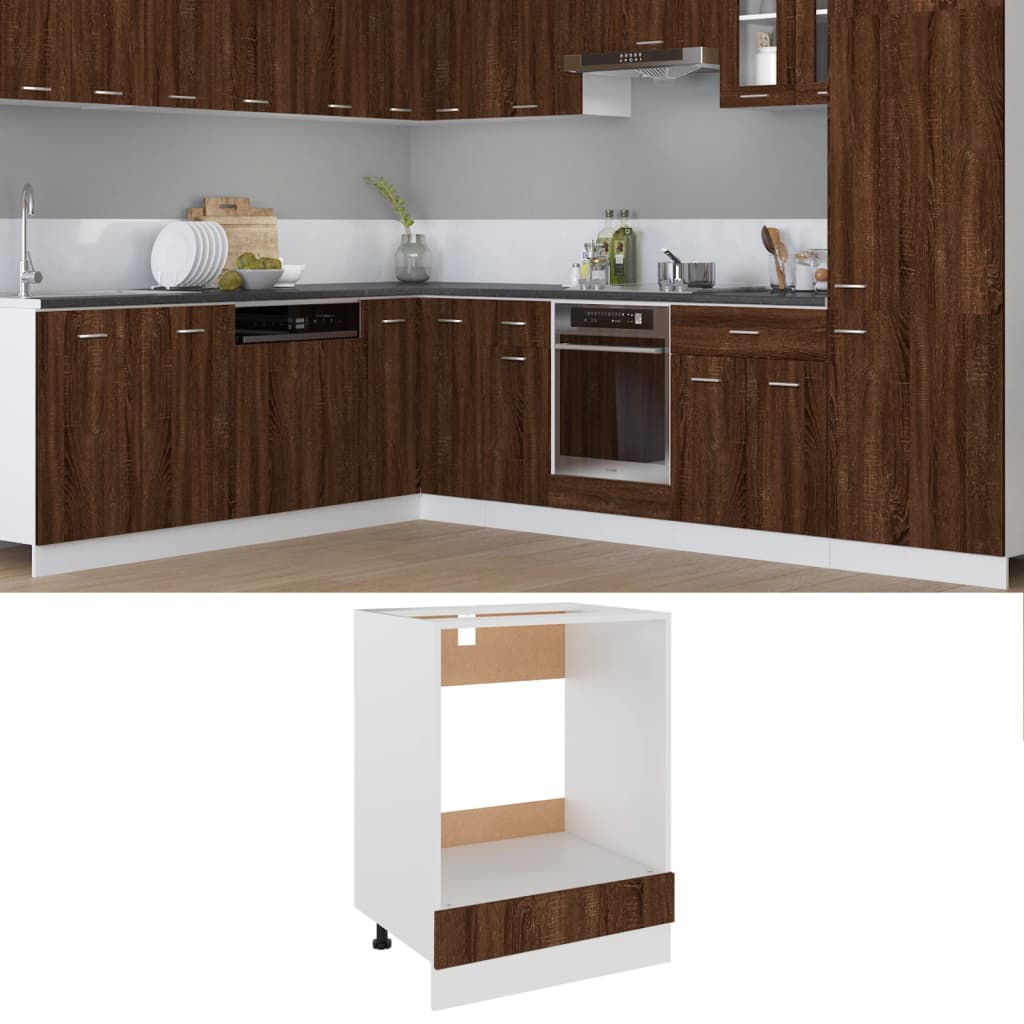 Ovenkast Lyon 60x46x81,5 cm bewerkt hout bruin eikenkleur is nu te koop bij PeponiXL, paradijselijk wonen!