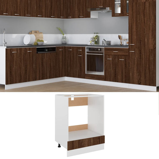 Ovenkast Lyon 60x46x81,5 cm bewerkt hout bruin eikenkleur is nu te koop bij PeponiXL, paradijselijk wonen!