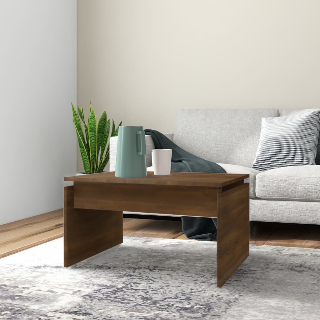Salontafel 68x50x38 cm bewerkt hout bruin eikenkleur is nu te koop bij PeponiXL, paradijselijk wonen!