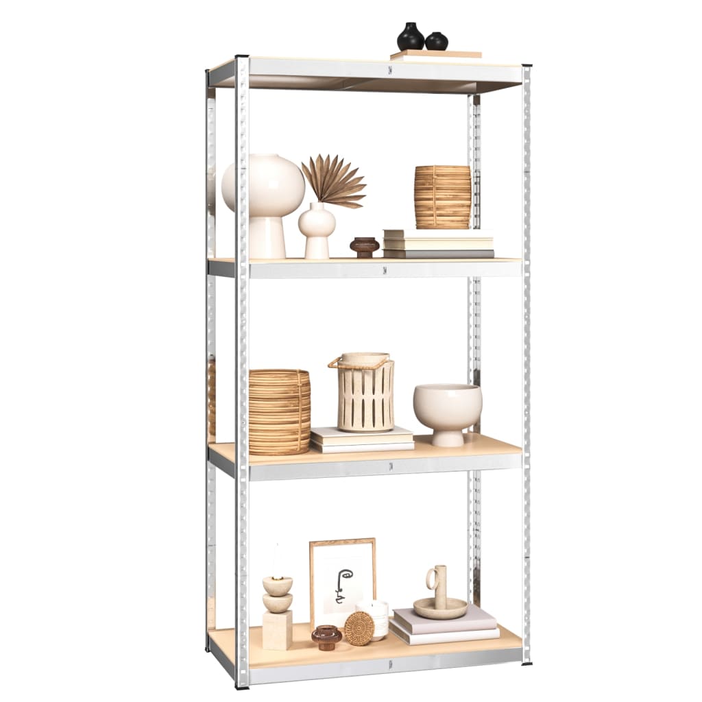 Opbergrek 4 Laags 3 st staal & bewerkt hout zilverkleurig is nu te koop bij PeponiXL, paradijselijk wonen!