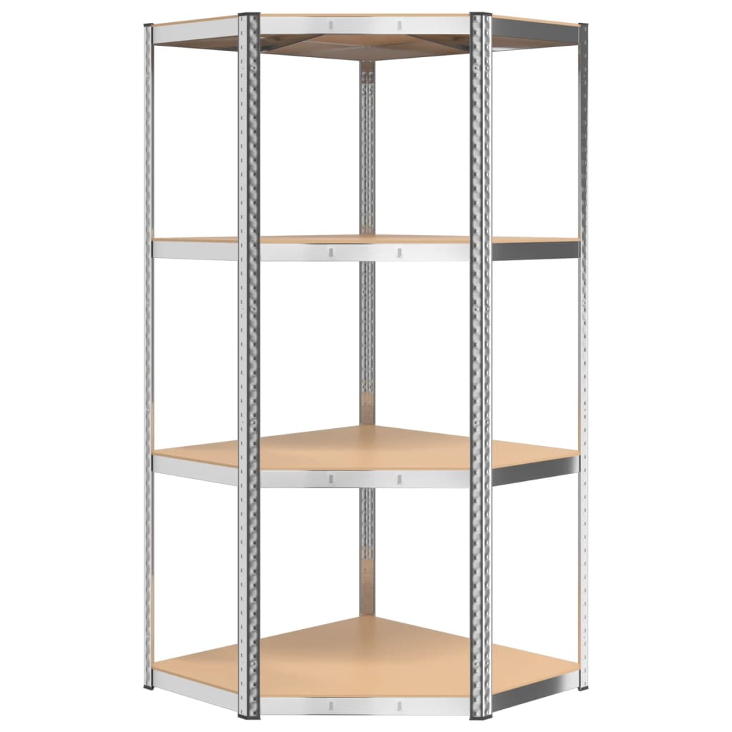 Opbergrek 4 Laags 3 st staal & bewerkt hout zilverkleurig is nu te koop bij PeponiXL, paradijselijk wonen!