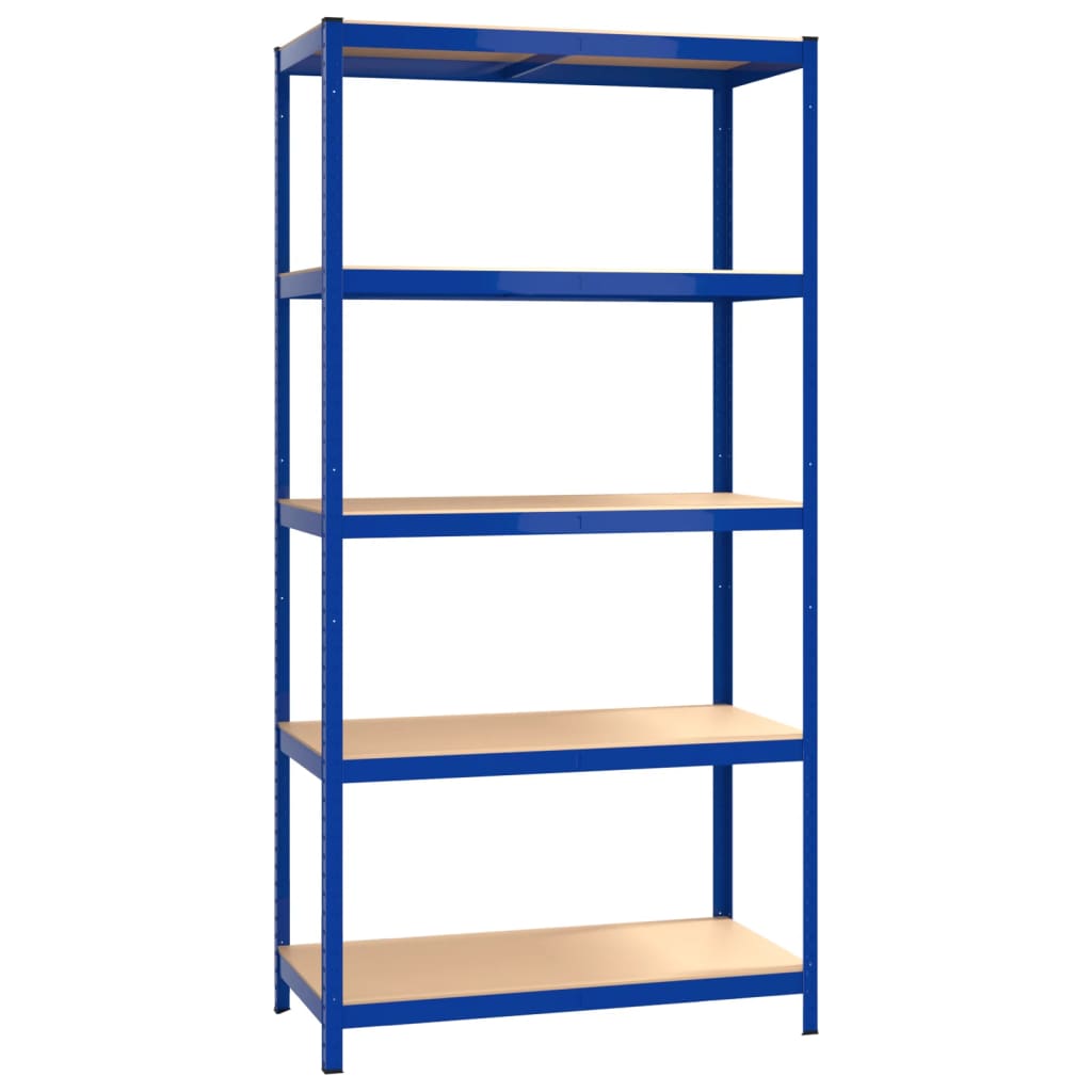 Opbergrek 5-laags 2 st staal & bewerkt hout blauw is nu te koop bij PeponiXL, paradijselijk wonen!