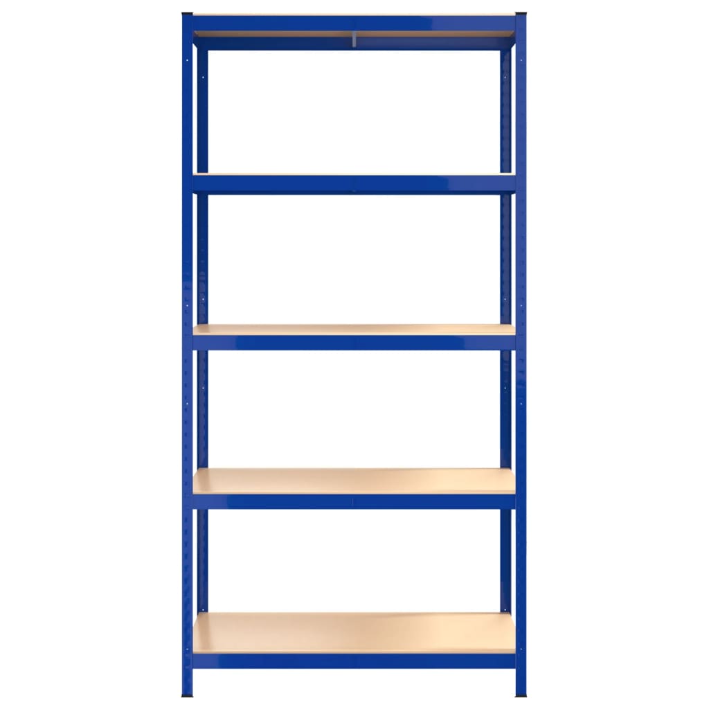 Opbergrek 5-laags 2 st staal & bewerkt hout blauw is nu te koop bij PeponiXL, paradijselijk wonen!