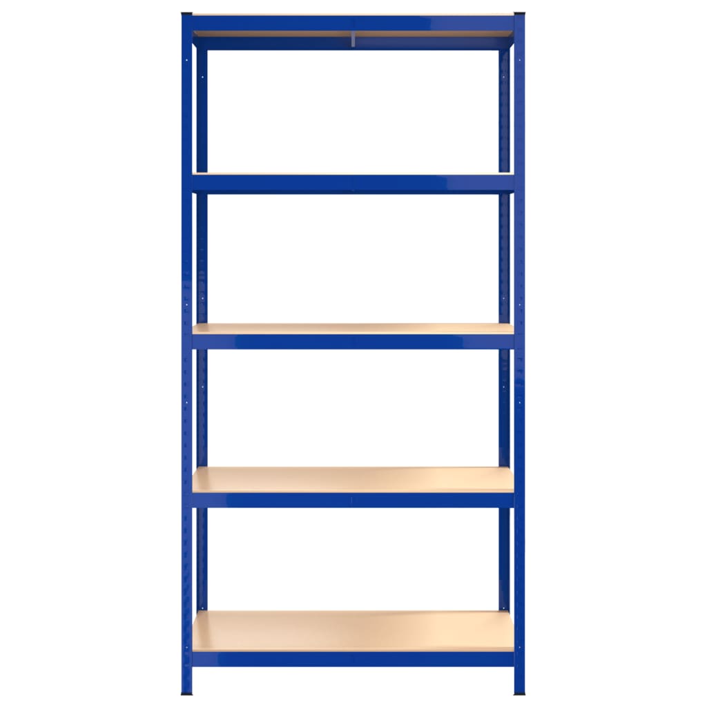 Opbergrek 5-laags 2 st staal & bewerkt hout blauw is nu te koop bij PeponiXL, paradijselijk wonen!