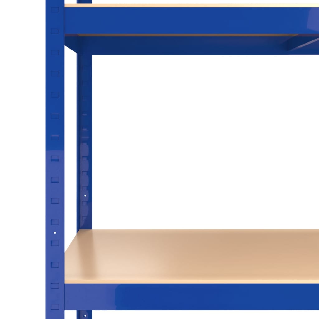 Opbergrek 5-laags 2 st staal & bewerkt hout blauw is nu te koop bij PeponiXL, paradijselijk wonen!