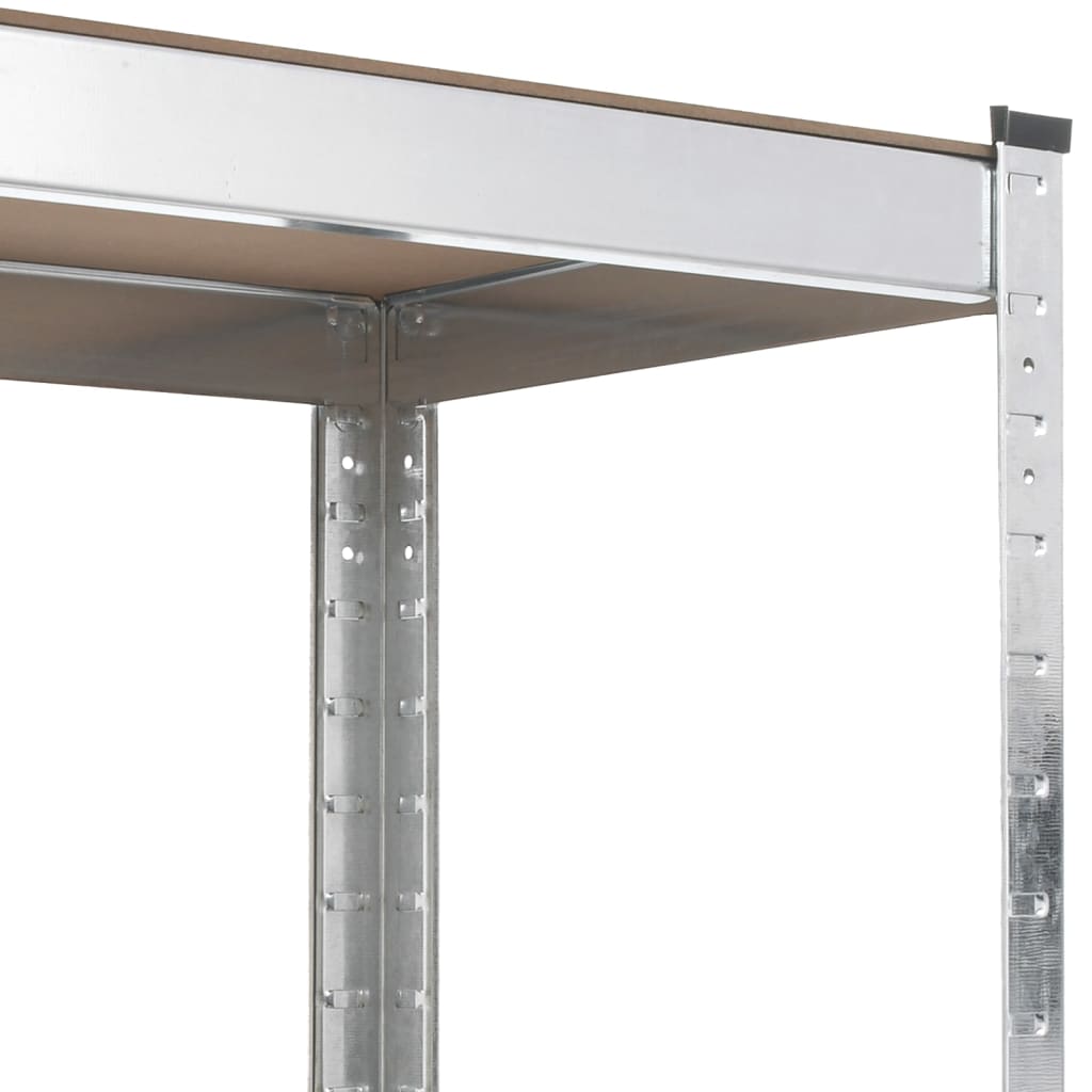 Opbergrek 5-laags 2 st staal en bewerkt hout zilverkleurig is nu te koop bij PeponiXL, paradijselijk wonen!