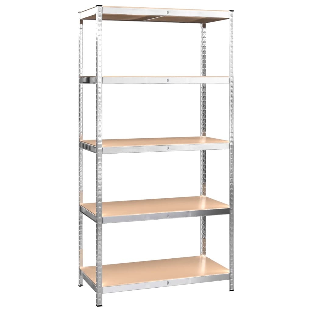 Opbergrek 5-laags 2 st staal en bewerkt hout zilverkleurig is nu te koop bij PeponiXL, paradijselijk wonen!