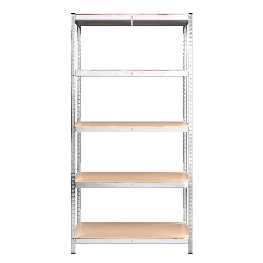 Opbergrek 5-laags 2 st staal en bewerkt hout zilverkleurig is nu te koop bij PeponiXL, paradijselijk wonen!