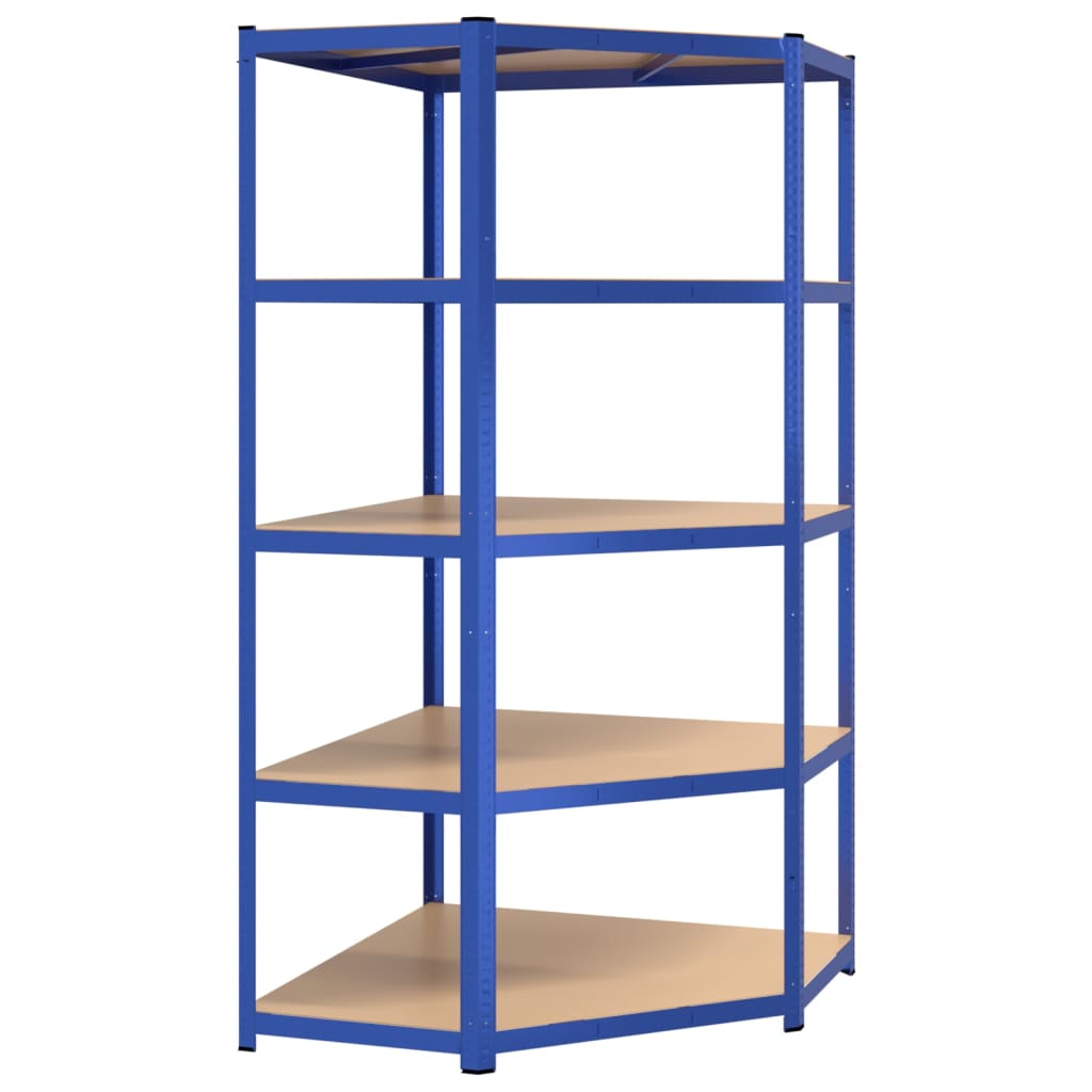 Opbergrek 5-laags 2 st staal & bewerkt hout blauw is nu te koop bij PeponiXL, paradijselijk wonen!