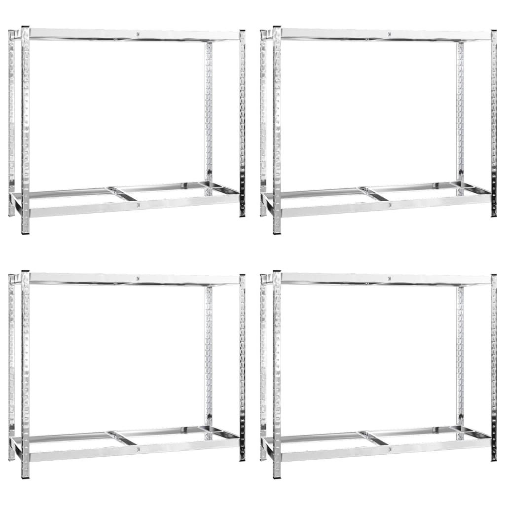 Bandenrekken 2-laags 4 st 110x40x110 cm staal zilverkleurig is nu te koop bij PeponiXL, paradijselijk wonen!