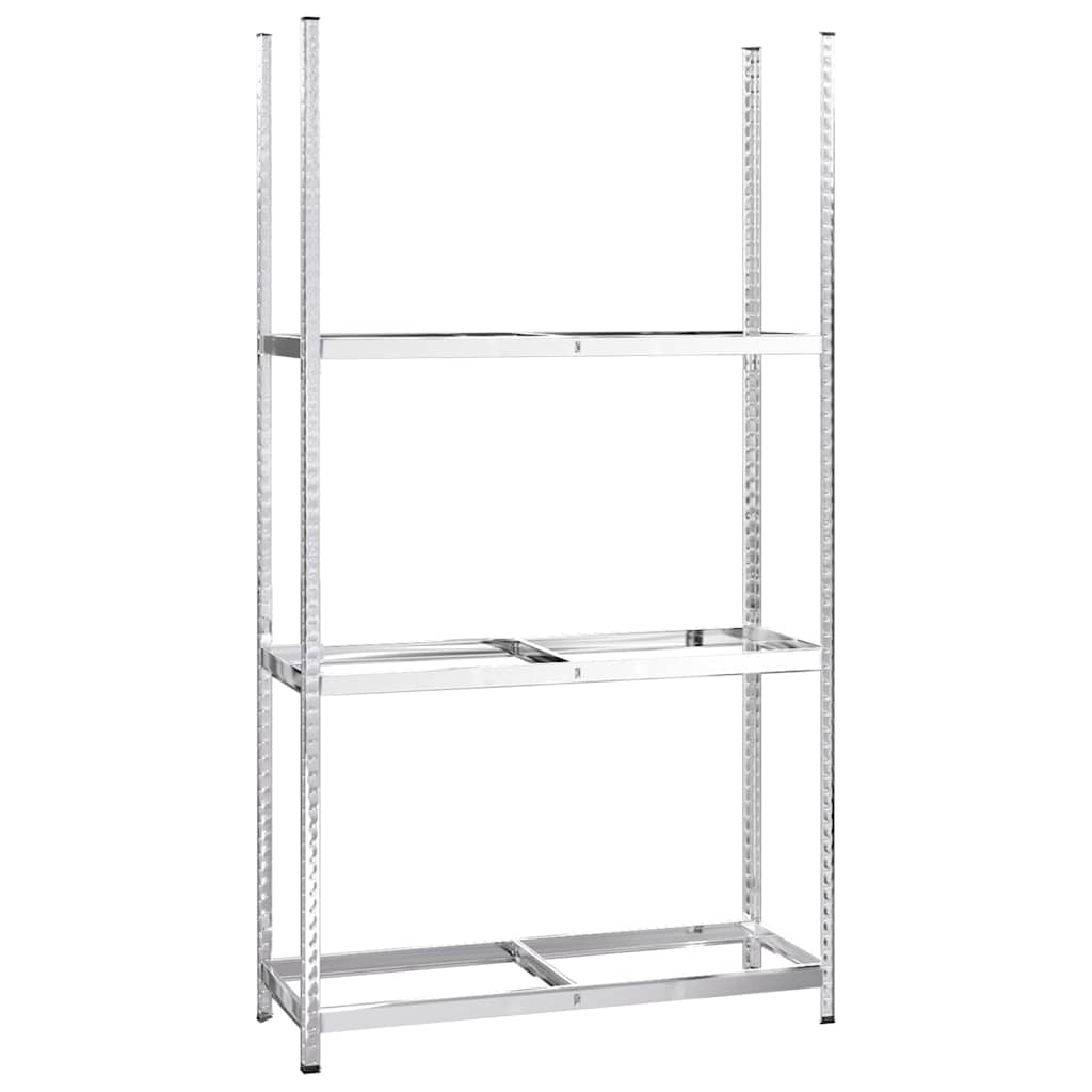 Bandenrekken 3-laags 4 st 110x40x200 cm staal zilverkleurig is nu te koop bij PeponiXL, paradijselijk wonen!