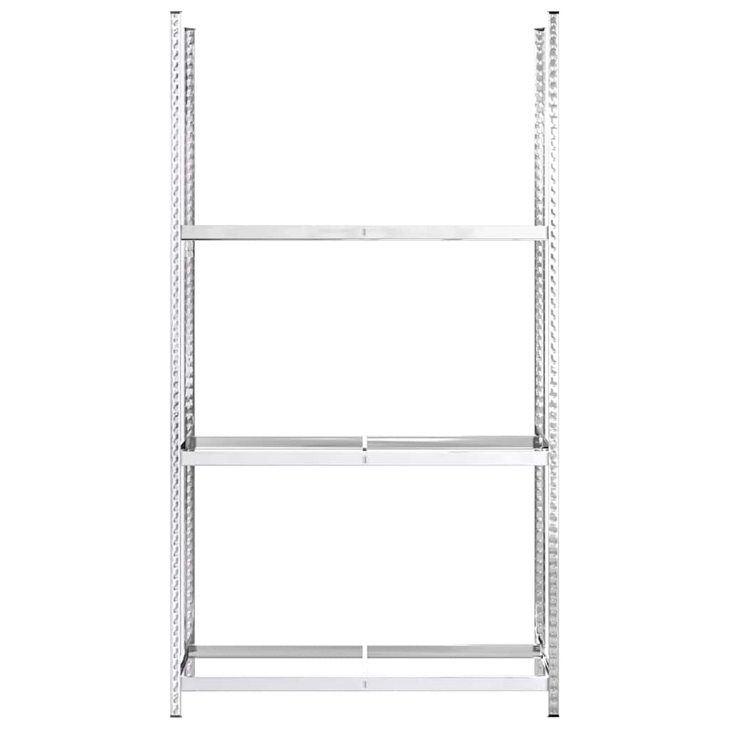 Bandenrekken 3-laags 4 st 110x40x200 cm staal zilverkleurig is nu te koop bij PeponiXL, paradijselijk wonen!
