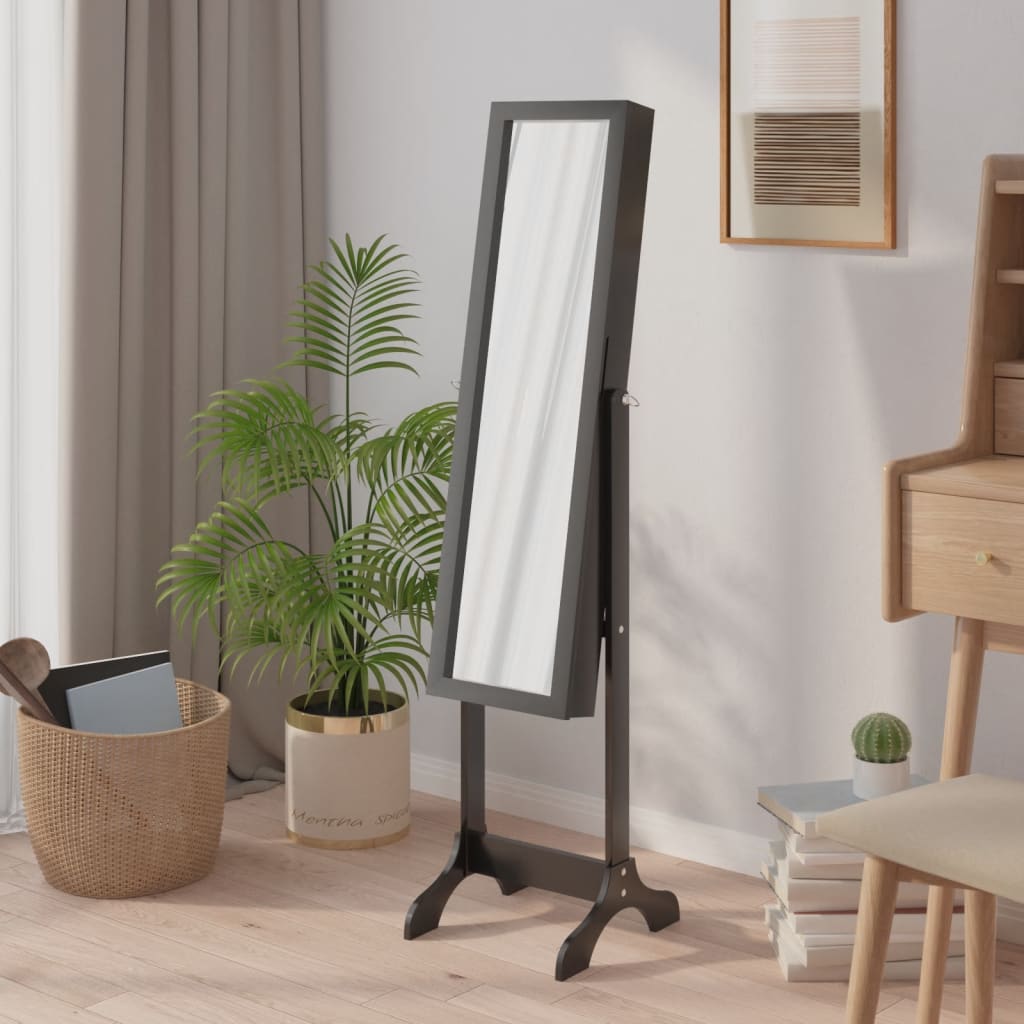 Spiegel vrijstaand 34x37x146 cm zwart is nu te koop bij PeponiXL, paradijselijk wonen!