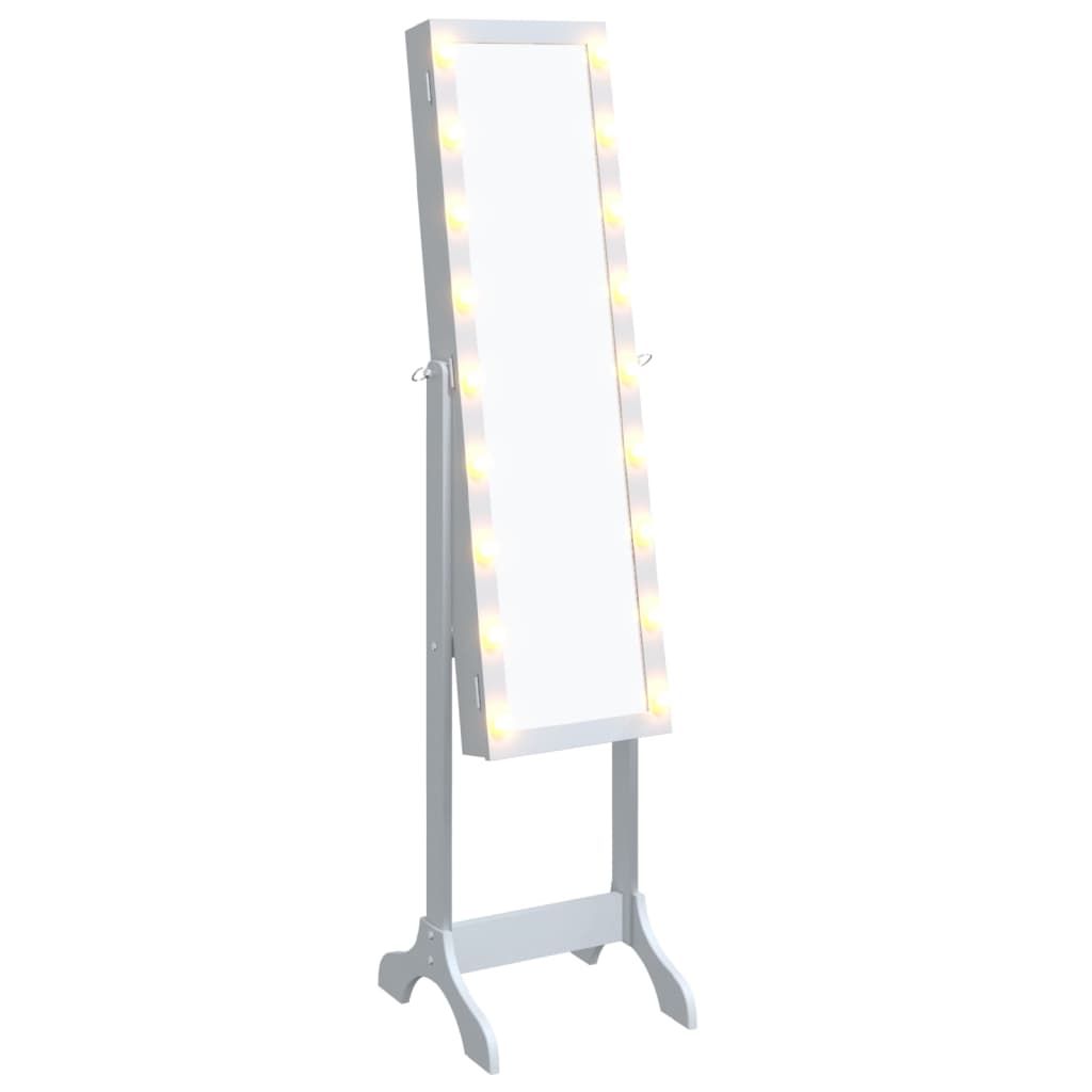 Spiegel vrijstaand met LED's 34x37x146 cm wit is nu te koop bij PeponiXL, paradijselijk wonen!