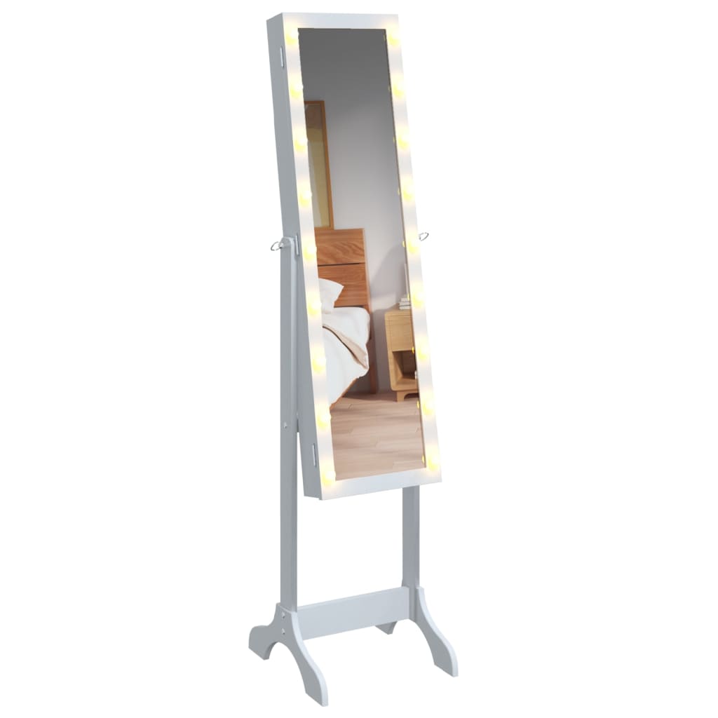 Spiegel vrijstaand met LED's 34x37x146 cm wit is nu te koop bij PeponiXL, paradijselijk wonen!
